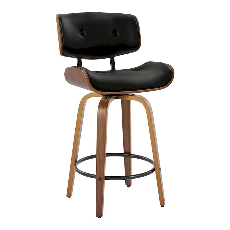Carson Carrington Leksand 26 Fixed-Height Counter Stool with Bent Wood Legs (Set of 2)