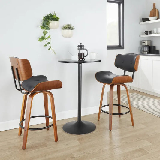 Carson Carrington Leksand 26 Fixed-Height Counter Stool with Bent Wood Legs (Set of 2)