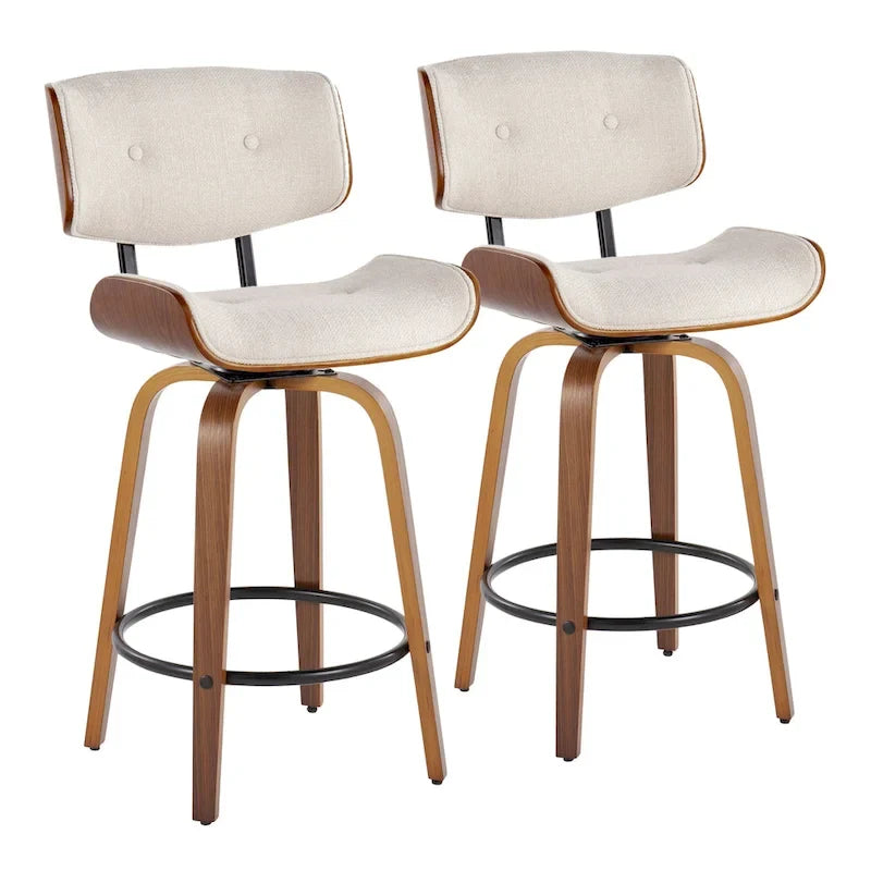 Carson Carrington Leksand 26 Fixed-Height Counter Stool with Bent Wood Legs (Set of 2)