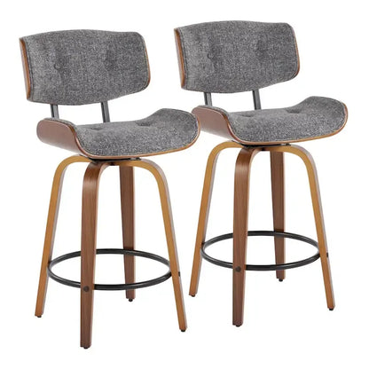 Carson Carrington Leksand 26 Fixed-Height Counter Stool with Bent Wood Legs (Set of 2)