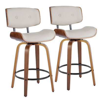 Carson Carrington Leksand 26 Fixed-Height Counter Stool with Bent Wood Legs (Set of 2)