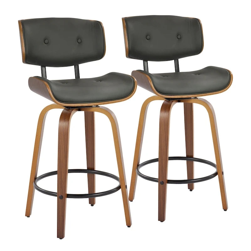 Carson Carrington Leksand 26 Fixed-Height Counter Stool with Bent Wood Legs (Set of 2)