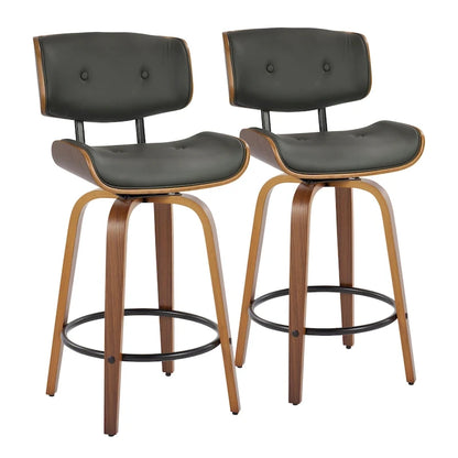 Carson Carrington Leksand 26 Fixed-Height Counter Stool with Bent Wood Legs (Set of 2)