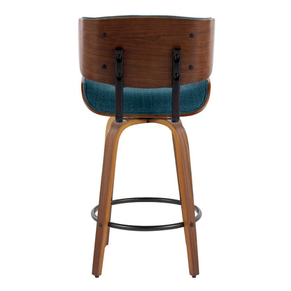 Carson Carrington Leksand 26 Fixed-Height Counter Stool with Bent Wood Legs (Set of 2)