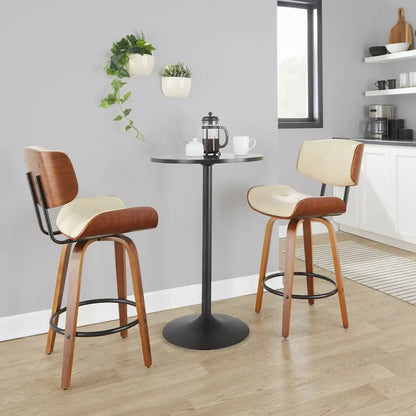 Carson Carrington Leksand 26 Fixed-Height Counter Stool with Bent Wood Legs (Set of 2)