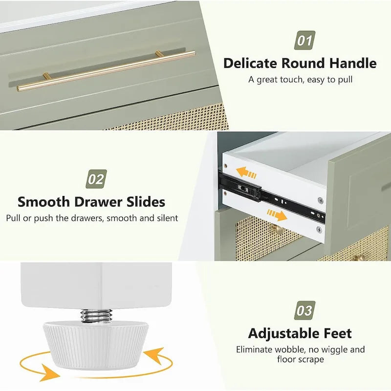 Modern Dresser 6 Drawer Dressers Chests of Drawers for Bedroom