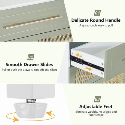 Modern Dresser 6 Drawer Dressers Chests of Drawers for Bedroom