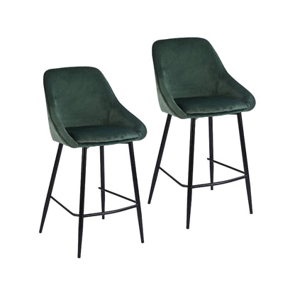 Porthos Home Uva Counter Stools Set of 2, Velvet Upholstery, Iron Legs