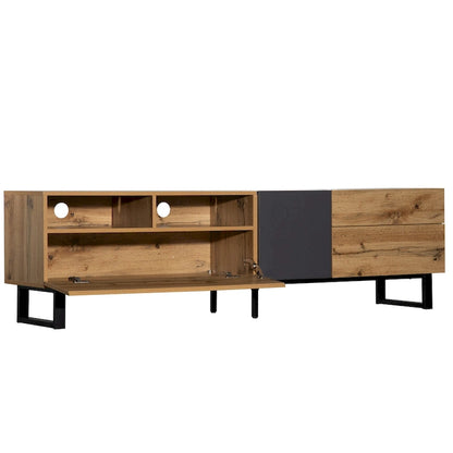 Modern TV Stand for 80 TV with Double Storage Space