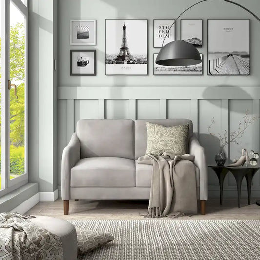 DH BASIC Modern 52-inch Velvet Upholstered Loveseat with Cushions