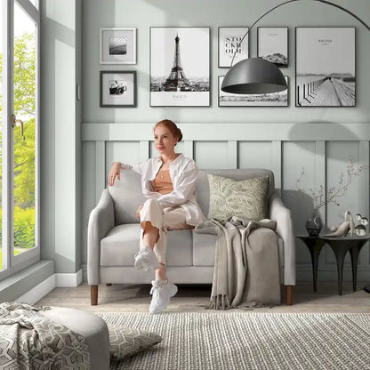 DH BASIC Modern 52-inch Velvet Upholstered Loveseat with Cushions