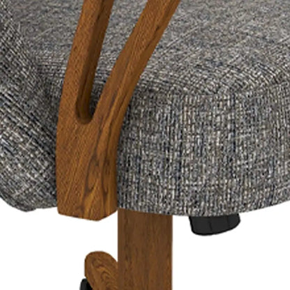 Chromcraft Cliff Caster Dining Chair in Solid Wood Chestnut Finish