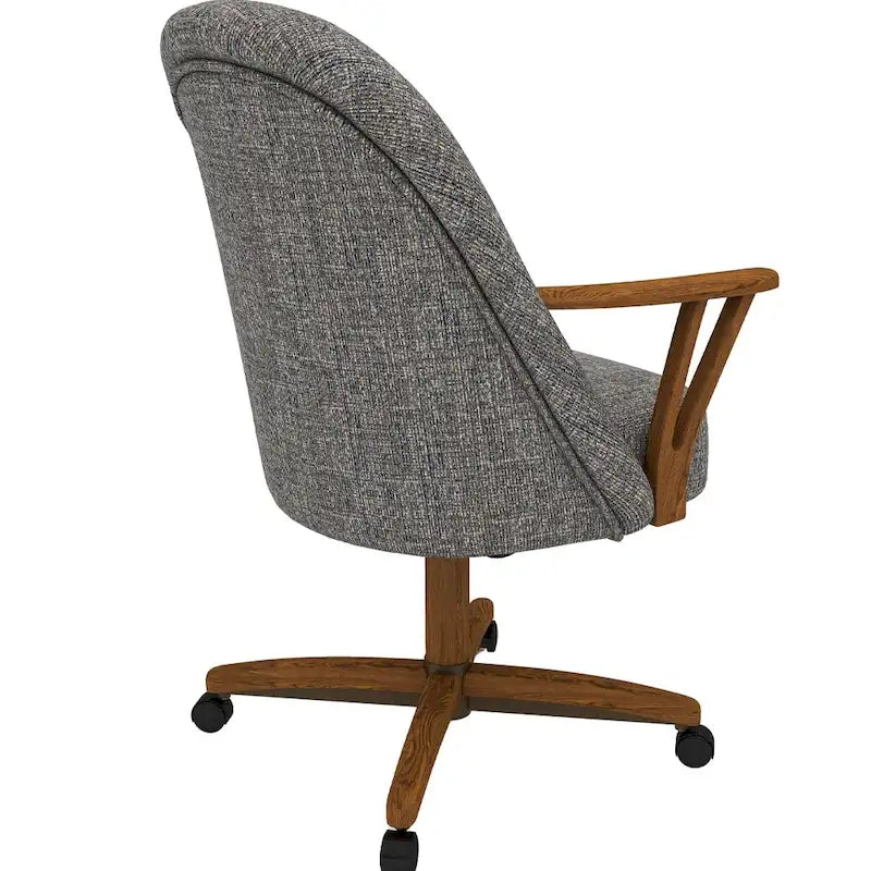 Chromcraft Cliff Caster Dining Chair in Solid Wood Chestnut Finish