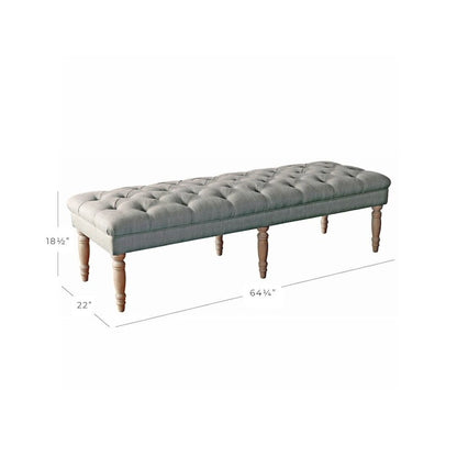 The Gray Barn Blasted Rock Grey Tufted Bench