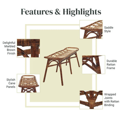 Beyla Rattan Bench