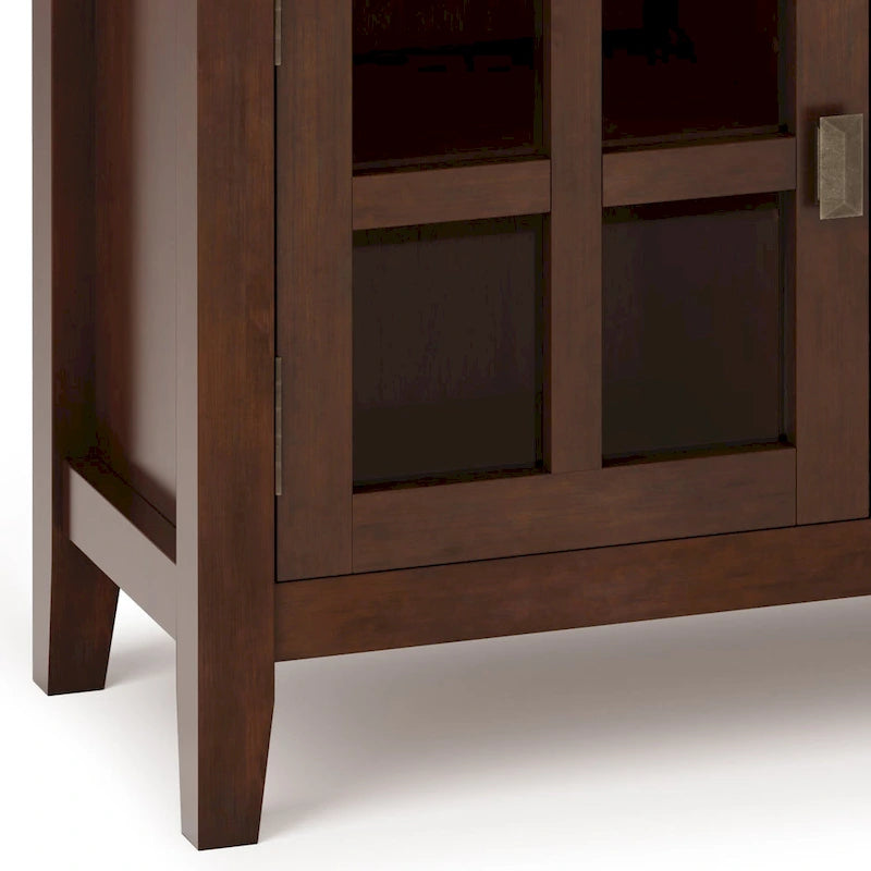 WYNDENHALL Stratford SOLID WOOD 48 inch Wide Contemporary TV Media Stand in Russet Brown For TVs upto 55 inches