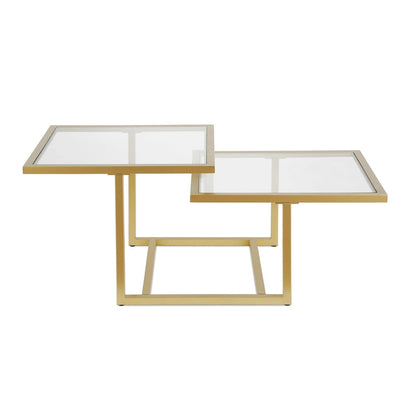 Silver Orchid Solm Two-Tier Gold Coffee Table