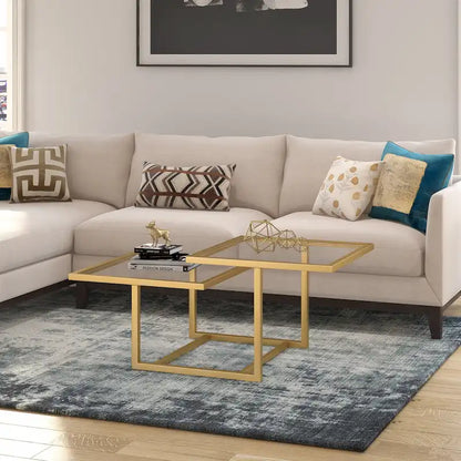 Silver Orchid Solm Two-Tier Gold Coffee Table