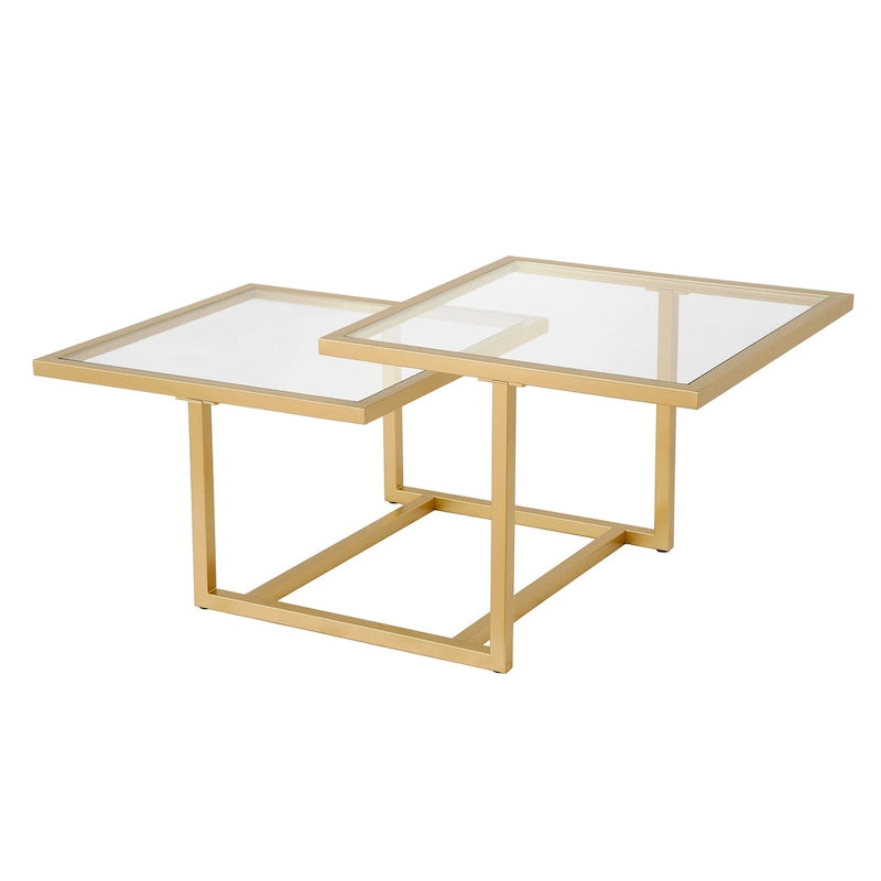 Silver Orchid Solm Two-Tier Gold Coffee Table