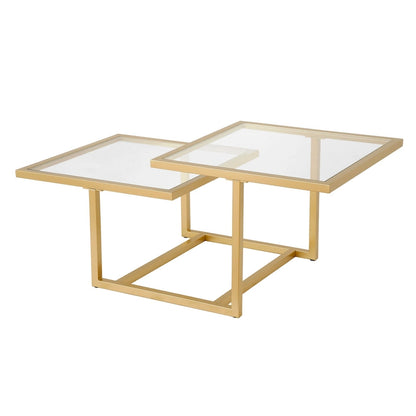 Silver Orchid Solm Two-Tier Gold Coffee Table