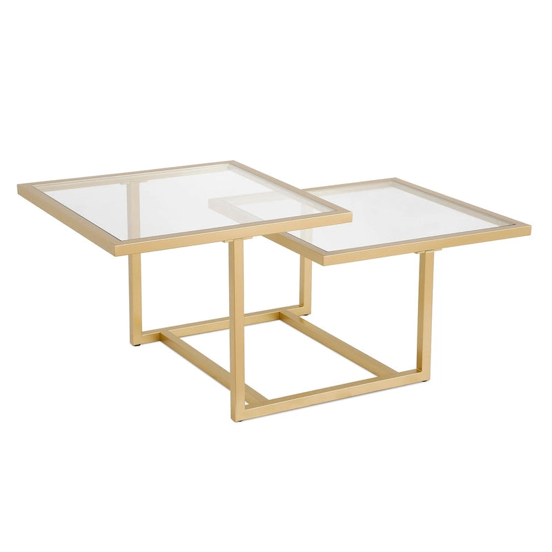 Silver Orchid Solm Two-Tier Gold Coffee Table