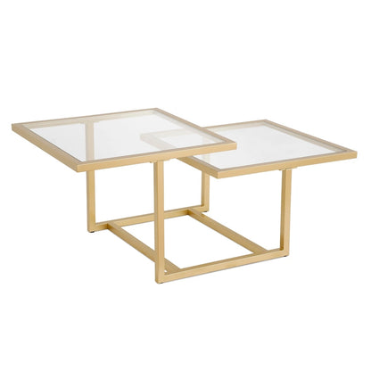 Silver Orchid Solm Two-Tier Gold Coffee Table