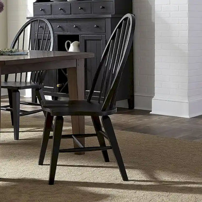 The Gray Barn Hearthstone Ridge Black Windsor Back Side Chair (Set of 2)