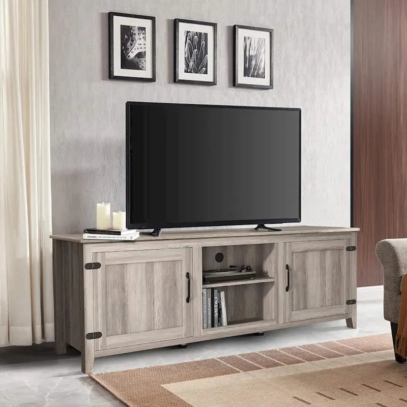 Modern Entertainment Center with Doors for 55 65 70 75 inch TV Stand - M
