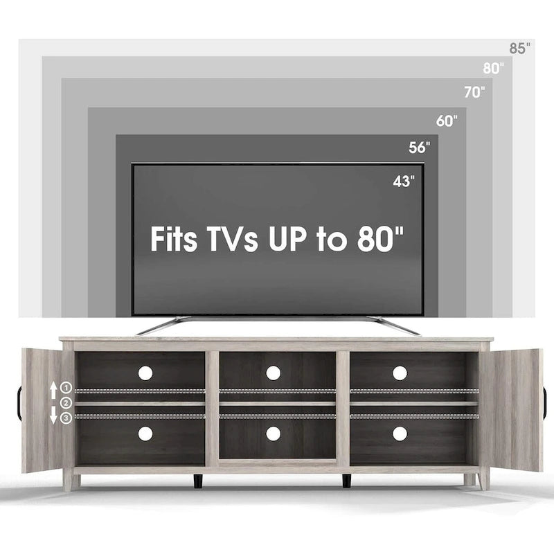 Modern Entertainment Center with Doors for 55 65 70 75 inch TV Stand - M
