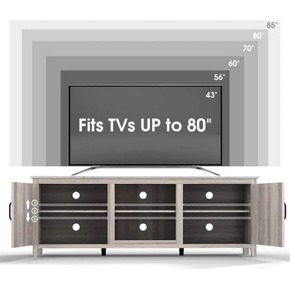 Modern Entertainment Center with Doors for 55 65 70 75 inch TV Stand - M