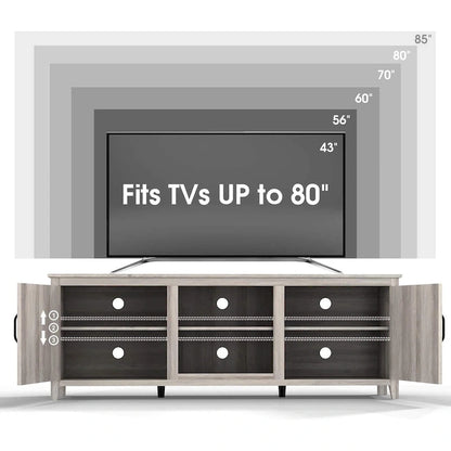 Modern Entertainment Center with Doors for 55 65 70 75 inch TV Stand - M