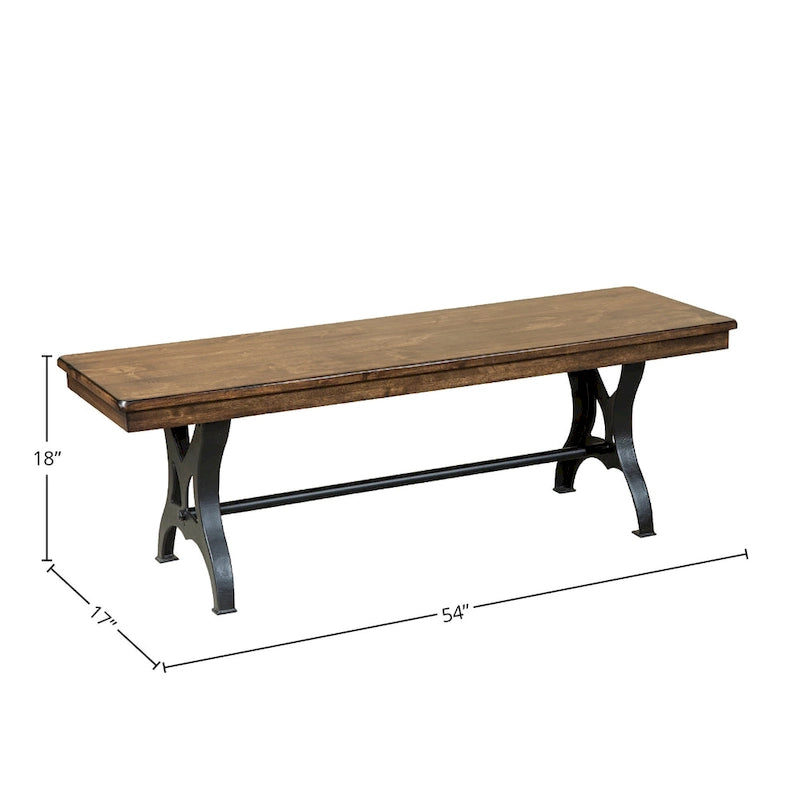 The District Copper Finish Cast Metal Dining Bench
