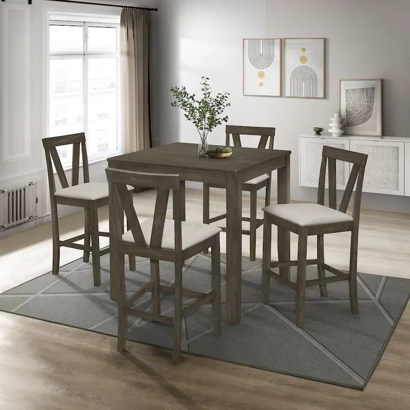 CraftPorch Simple Classy Square 5-piece Counter Height Dining Set