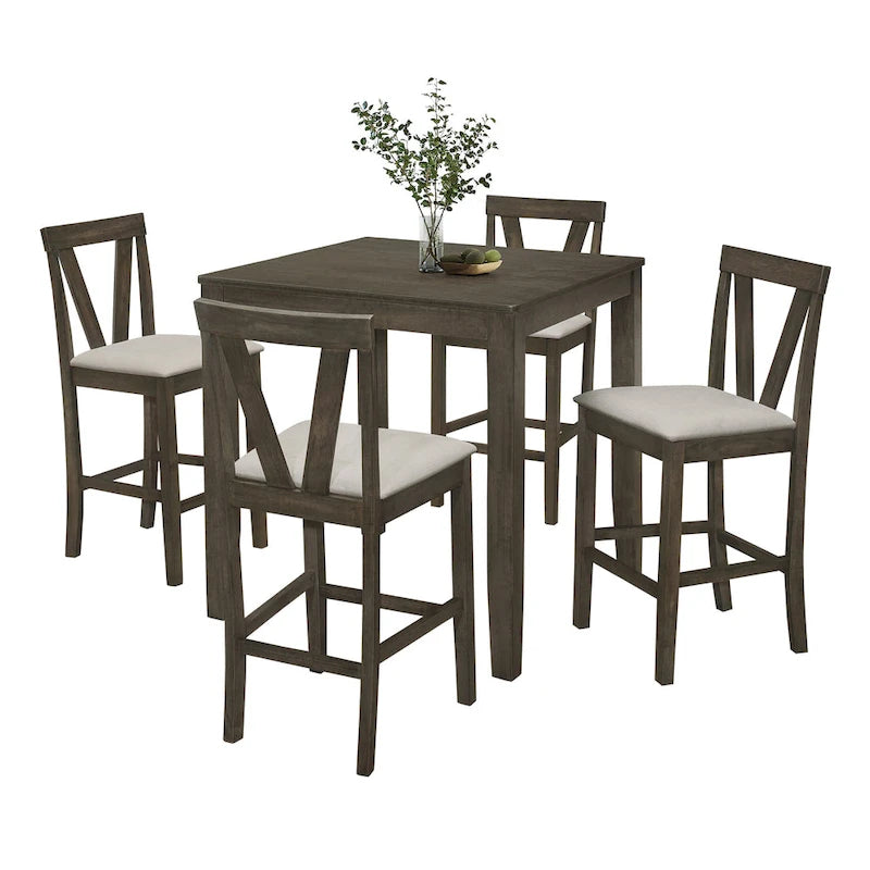 CraftPorch Simple Classy Square 5-piece Counter Height Dining Set