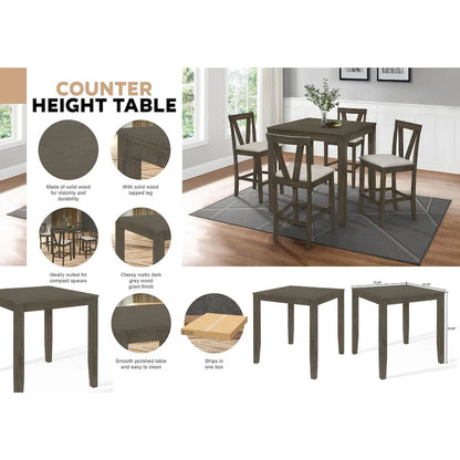 CraftPorch Simple Classy Square 5-piece Counter Height Dining Set