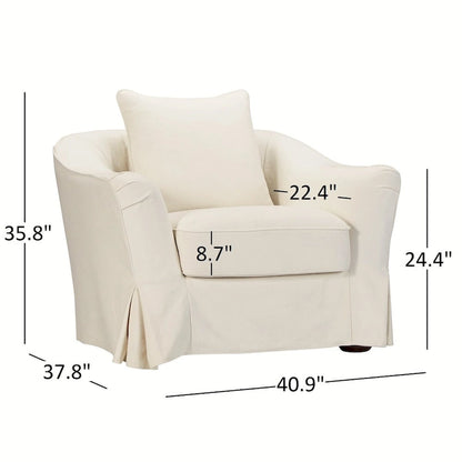 Ellyson Flared English Arm Slipcovered Feather Down Chair by iNSPIRE Q Classic