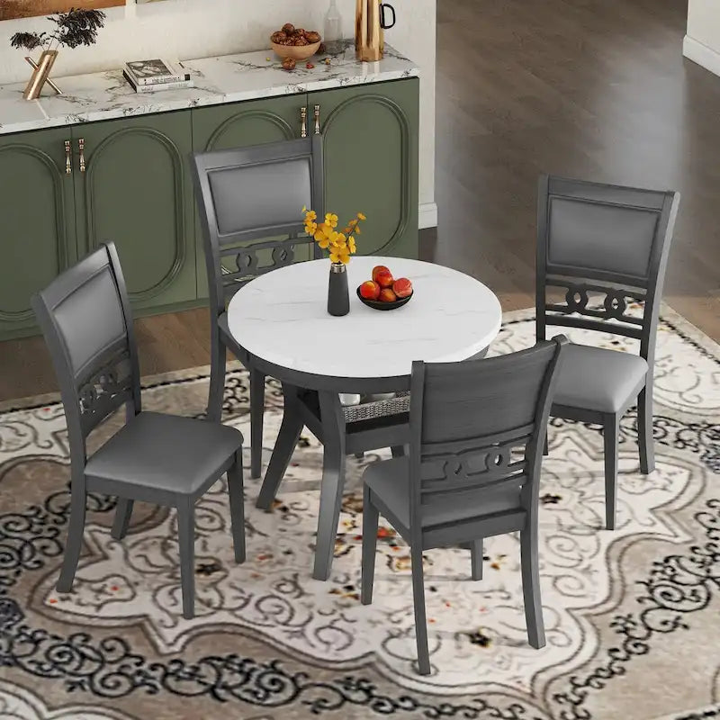 5-piece Counter Height Dining Round Table Set