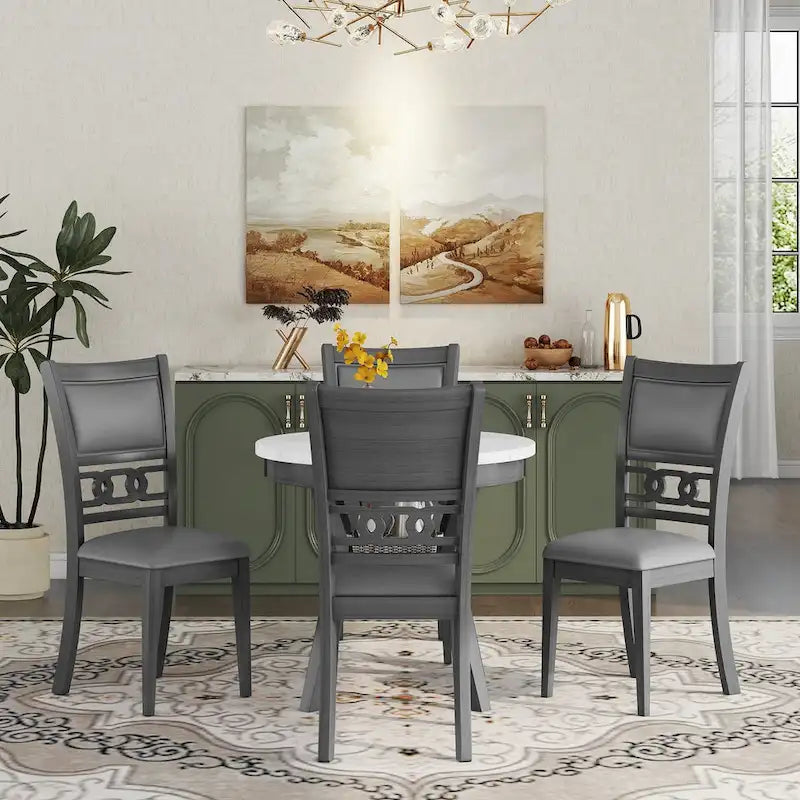 5-piece Counter Height Dining Round Table Set