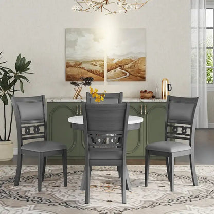5-piece Counter Height Dining Round Table Set