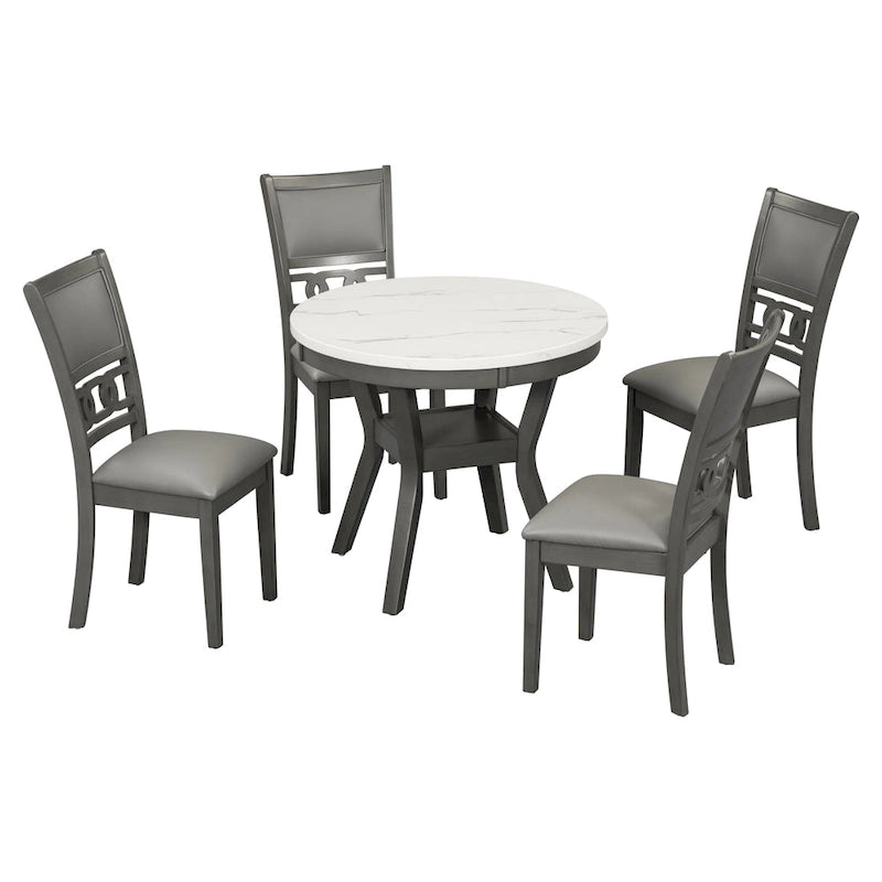 5-piece Counter Height Dining Round Table Set