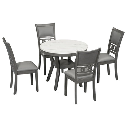 5-piece Counter Height Dining Round Table Set