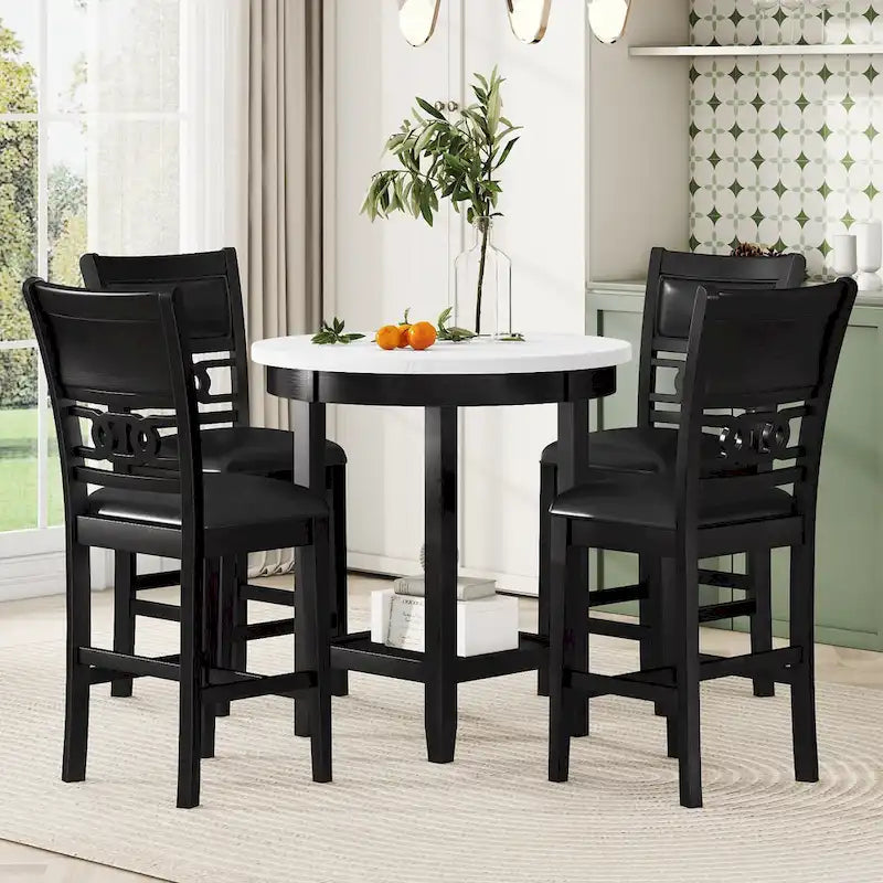 5-piece Counter Height Dining Round Table Set