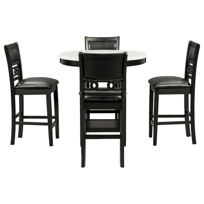 5-piece Counter Height Dining Round Table Set