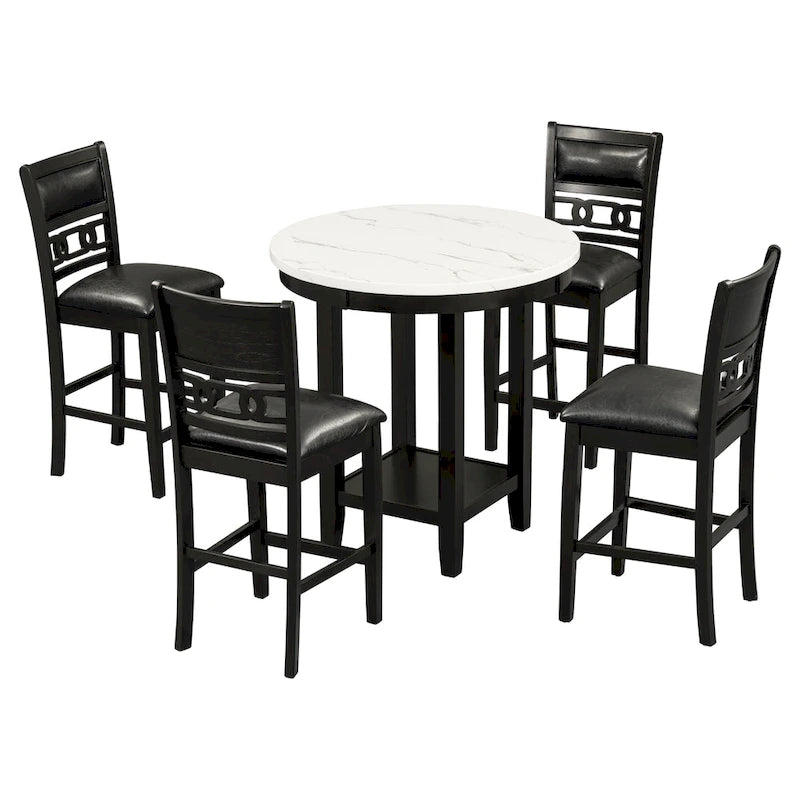 5-piece Counter Height Dining Round Table Set