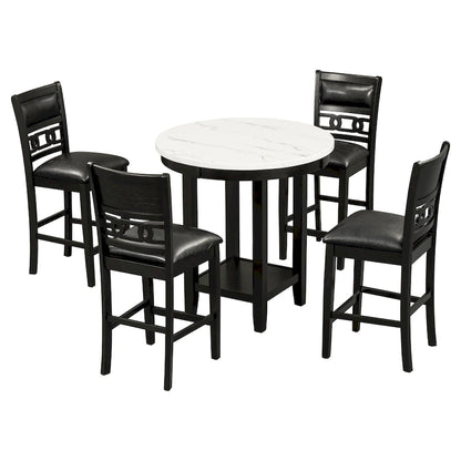 5-piece Counter Height Dining Round Table Set
