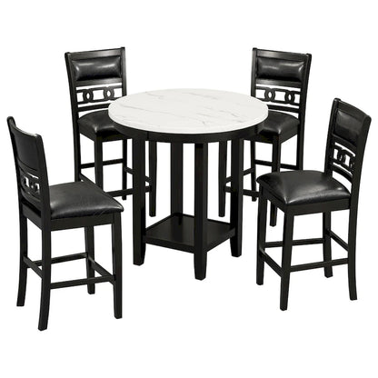 5-piece Counter Height Dining Round Table Set