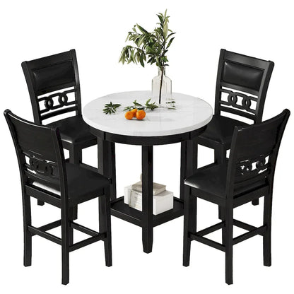 5-piece Counter Height Dining Round Table Set