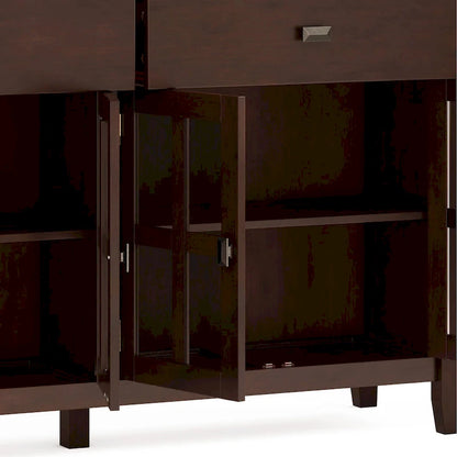 WYNDENHALL Stratford 60 Wide Solid Wood Transitional Large 4 Door Sideboard Buffet - 17d x 60w x 34h