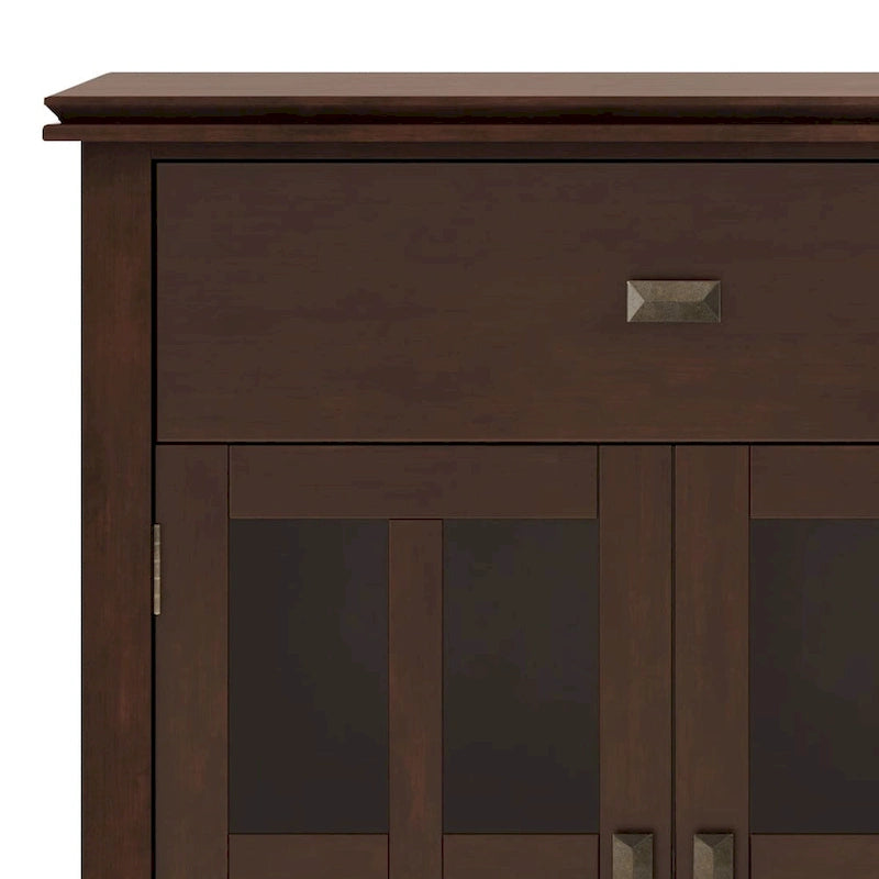 WYNDENHALL Stratford 60 Wide Solid Wood Transitional Large 4 Door Sideboard Buffet - 17d x 60w x 34h