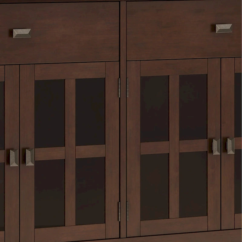 WYNDENHALL Stratford 60 Wide Solid Wood Transitional Large 4 Door Sideboard Buffet - 17d x 60w x 34h